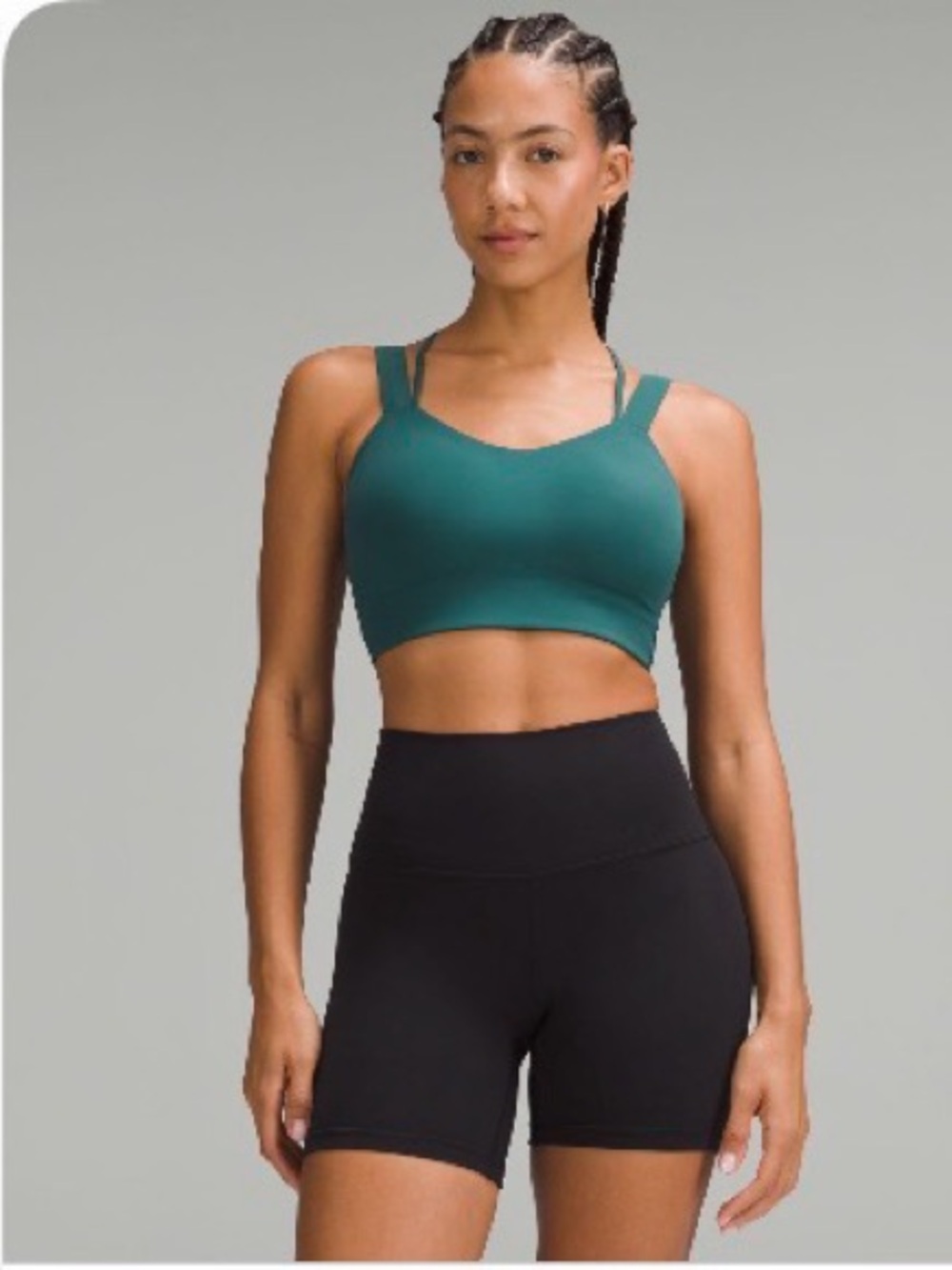 lululemon athletica Like A Cloud Longline Teal Double-Strap Sports Bra